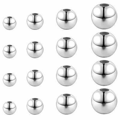 ZHENYIN 200pcs,3mm 4mm 5mm 6mm Stainless Steel Round Spacer Beads for Jewelry Making