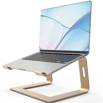 Orionstar Ergonomic Laptop Stand, Premium 5mm Aluminum Riser for 10-15.6 Inch Notebook Computer, Tool-Free Detachable Elevator Holder for Desk Office, Sturdy Riser for Eye-Level Neck Relief (Gold)