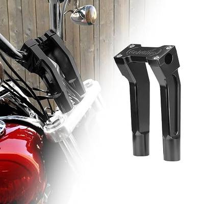 1 inch Clamp Round Motorcycle Handlebar Risers Height 6 Inch | for Harley Sportster XL883 1200 Softail Low Rider Street Bob Dyna,Handle bar Pullback Riser Extension Kit ( Black )