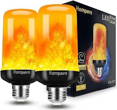 Hompavo 【Upgraded Flame Light Bulbs for Home Decor with Upside Down Effect | 4-Mode LED E26/E27 Flickering Light Bulbs for Halloween Christmas Party Patio Porch Indoor & Outdoor Decorations - 2