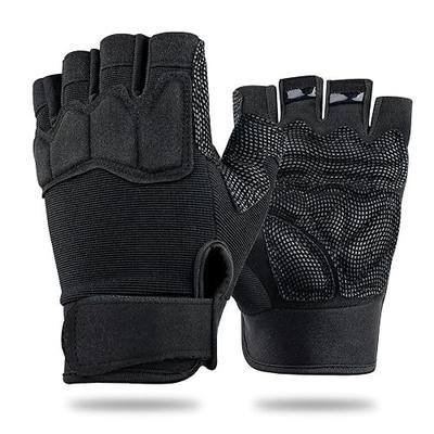 FIORETTO Fingerless Gloves for Men, Breathable Grip Palm Gloves for Motorcycle Riding, Driving, Cycling, Exercise, Workout, Climbing, Hiking and Outdoor Activities M210603