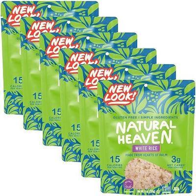 Natural Heaven White Rice, Hearts of Palm, 6-Pack – Naturally Rich in Potassium, Low-Calorie Veggie Rice, Keto & Gluten-Free Food, Vegan, 9 Oz Ea