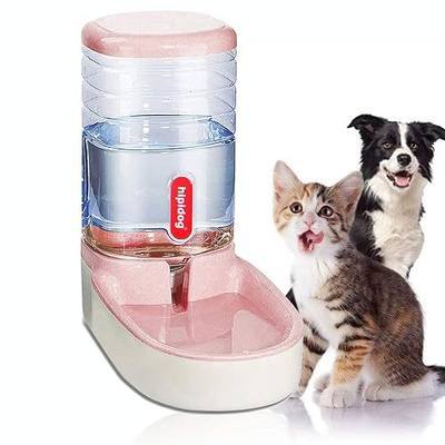 UniqueFit Pets Cats Dogs Automatic Waterer and Food Feeder 3.8 L with 1 Water Dispenser and 1 Pet Automatic Feeder (Pink Waterer)
