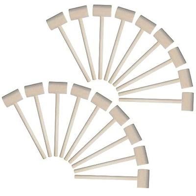 TDOCK 18 Pieces Mini Wooden Hammers Gavel Toy for Kids, Natural Wood Crab Lobster Seafood Mallets