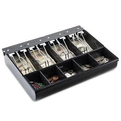 Volcora Cash Drawer Tray - 11.7 x 10.3 x 2.3 Inch Cash Register Insert - 4 Bill / 5 Coin Replacement Cash Tray 13" Fully-Removable Drawers - Stainless Steel Currency Compartment Money Storage