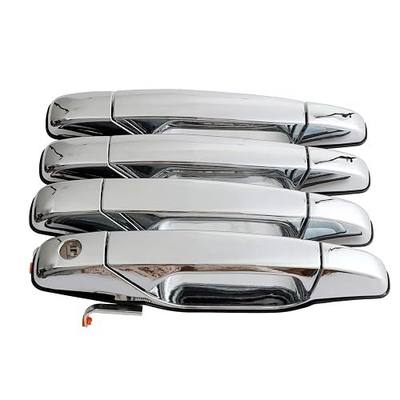 Exterior Chrome Door Handle fits 2007-2014 Escalade Sierra Yukon Silverado | Compatible with Chevy Avalanche Suburban, GMC Yukon, Cadillac Escalade, 4PCS, Front Rear Driver & Passenger