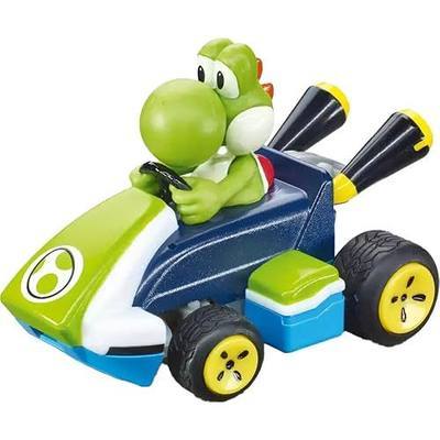 Carrera RC Nintendo Mario Kart 2.4 GHz Mini Collectible Radio Remote Control Toy Car Vehicle - Yoshi | Official Licensed Mario Miniature Collectible Toy RC Car for Kids 6+, Ready To Run, Rechargeable Battery, Radio RC Racing