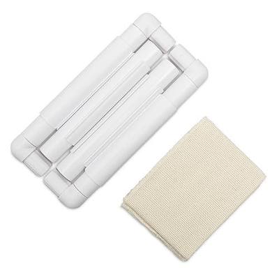 FAMILL (8inchx8inch) Square Plastic Frame for Cross Stitch, Fabric Painting and Embroidery Holds Fabric Firmly Easy to Adjust Tension for Various Tasks Complete with Monk s Cloth