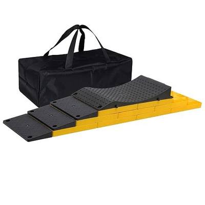 Homeon Wheels RV Leveling Blocks, 9-Pack with 4 Pads & Wheel Chocks | 4 Leveling Pads for Flexible Height Adjustment