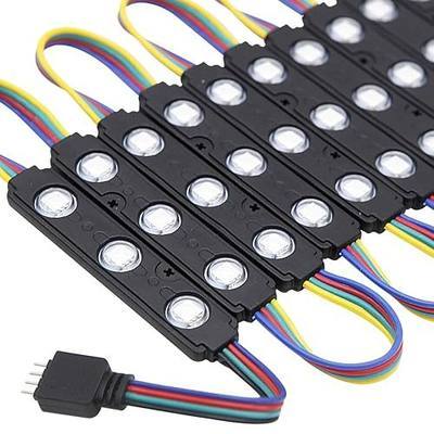 LED Window Lights LED Modules Waterproof Storefront Light | Business Decorative Lights for Advertising Signs Business Store Light 12V 5050 100FT RGB (10 Packs)
