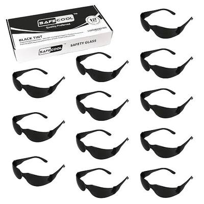 Safety Glasses (Bulk Pack of 12), Protective Polycarbonate Smoke Tinted Eyewear for Women Men, One Size, Individually Packaged, Anti-Scratch Lens for Work, Landscaping, Shooting, Lab,Sports……