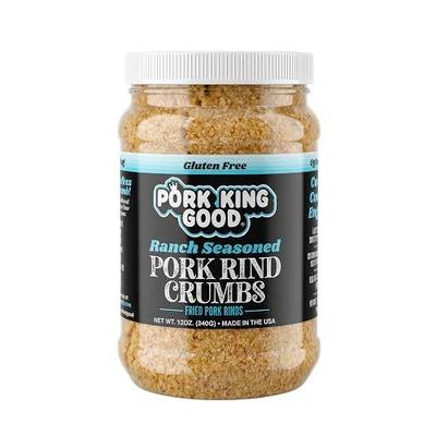 Pork King Good Low Carb Keto Diet Ranch Pork Rind Breadcrumbs! Perfect For Ketogenic, Paleo, Gluten-Free, Sugar Free and Bariatric Diets (Ranch, 12 Oz Jar)