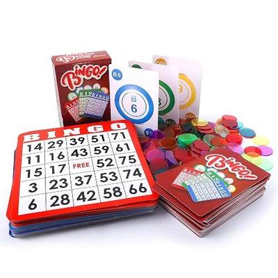 GSE Complete Bingo Game Set with 50 Cards, 500 Chips, Calling Cards Deck | Party Fun Game for Adults, Senior Activities, Family Gatherings, Large Groups and Game Nights