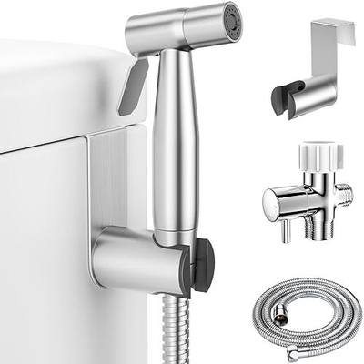 Handheld Bidet Sprayer for Toilet-Adjustable Water Pressure Jet Spray with Bidet Hose for Feminine Wash, Stainless Steel Muslim Shower Toilet Bidet Cloth Diaper Sprayer Set, Used for RV Toilets