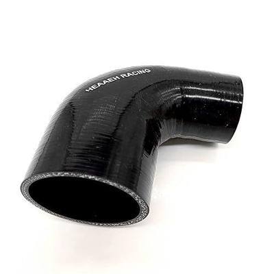 90 Degree ID 2.75 Inch to 3.0 Inch 4Ply Reducer Silicone Hose Black (70-76MM)