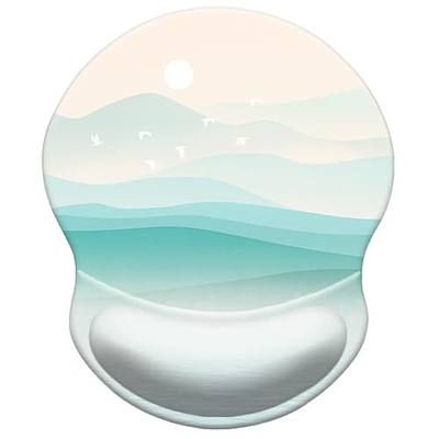 Ergonomic Design Mouse Pad with Wrist Rest, Cute Wrist Mouse Pad, Non-Slip PU Base Mouse Mat, Pain Relief Mousepads for Gaming & Working(Wrist Sunrise)