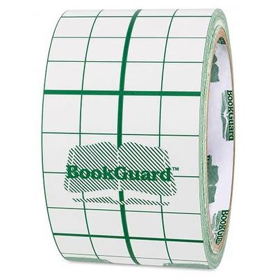 BookGuard Clear Book Repair Tape, 2 Inch x 10 Yards | Clear Matte Vinyl Book Binding Tape With Grid Liner for Spines, Covers, Hinges, and Pages. Made in USA
