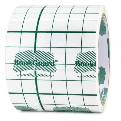 BookGuard Clear Book Repair Tape, 3 Inch x 10 Yards | Matte Vinyl Book Binding Tape With Grid Liner for Spines, Covers, Hinges, and Larger Repairs. Made in USA