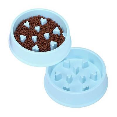 Slow Feeder Dog Bowl, Dog Bowl Slow Eating,Small Dog Feeder Slow,Dog Dishes to Slow Down Eating for Small and Medium Dogs (Blue-2pack)