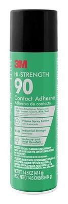 3M Hi-Strength Spray Adhesive 90, 14.6 oz., Industrial Strenght Spray Glue, Dries Clear, Use on Rubber, Glass, Metal, Wood, Foam, Plastic, Cardboard, Fiberglass Insulation, Drywall, and More (90-DSC)