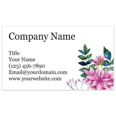 Personalized Floral Design Business Cards 3.5" x 2" - Recycled or Matte Card Stock - 100% Made in the U.S.A. - Over 20 Floral Designs! (Garden Feature)
