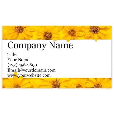 Personalized Floral Design Business Cards 3.5" x 2" - Recycled or Matte Card Stock - 100% Made in the U.S.A. - Over 20 Floral Designs! (Daisy Border)
