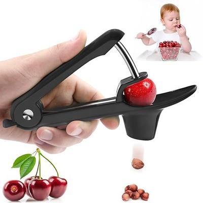 Cherry Pitter,Cherry Seed Remover Olives Pitter Tool with Space-Saving Lock Design,Multi-Function Fruit Pit Remover for Making Cherry Jam ( Stainless Steel / Heavy-Duty)