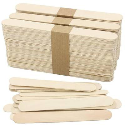 WISYOK 120Pcs 5.9 Inch Craft Sticks, Jumbo, Wood | Popsicle Sticks for Ice Cream, Building Model, Kids Handicraft, School, Home, Classroom, Party