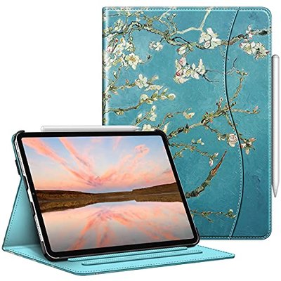 Fintie Case for iPad Pro 11-inch (4th / 3rd Generation) 2022/2021 - Multiple Angles Viewing Folio Stand Cover with Pencil Holder & Pocket, Also Fit iPad Pro 11" 2nd/1st Gen, Blossom | Multi-Angle View