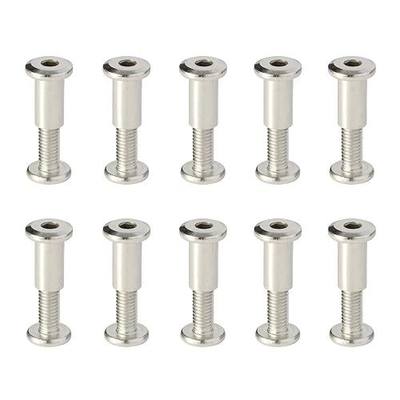 Screw Post Fit for 5/16" (8mm) Hole Dia, Male M6 x 18mm Belt Buckle Binding Bolts Furniture Screws, 304 Stainless Steel 18-8, 10 Sets
