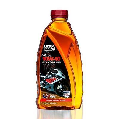 4T 10W-40 Motorcycle Oil Synthetic Blend API SL JASO MA2 1 Quart | 4-stroke V-twin/motorcycle oil; JASO MA2 wet-clutch rated for smooth shifting and protection