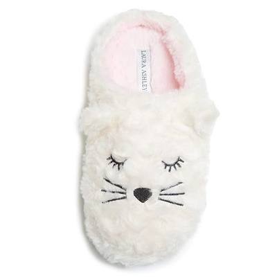 Laura Ashley Women's Plush Critters Clog Slippers, Indoor Outdoor Slip On Criss Cross Slippers for Ladies