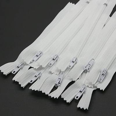 SHUNLI 20PCS 22 Inch #3 Nylon Coil Close End Zipper for Sewing (White) | Bulk Sewing Zippers for Sewing Crafts Bags Tailor, Zipper Replacement Repair