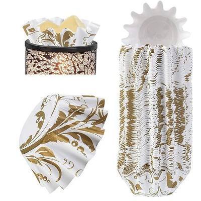 50 Wax Melt Liners for Wax Warmer, Golden Pattern | Scented Wax Melt Cups|Candle Cubes Melt Containers|Wax Burner Tarts Holder|Disposable|Leakproof