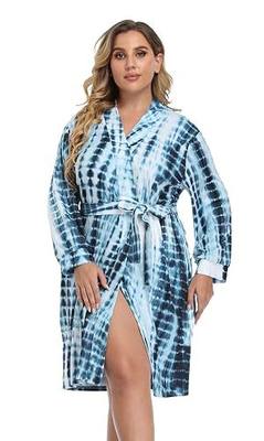 Women's Plus Size Robes Lightweight Knee Length Kimonos Bathrobe Soft Maternity Sleepwear Nightgown