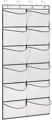 KIMBORA Over The Door Shoe Organizer 12 Large Mesh Pockets Boots Hanging Storage Shoe Rack for Closet White