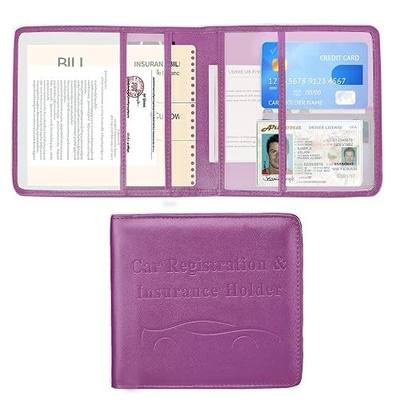 Genuine Leather Car Registration Insurance Card Holder, Glove Box Organizer Documents, ID, Driver License, Key Contact Paperwork Wallet, Accessories Storage Case for Truck, Vehicle, Auto, Men & Women