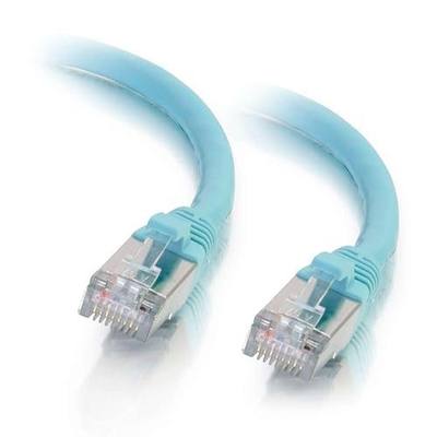 C2G 00740 Cat6a Cable - Snagless Shielded Ethernet Network Patch Cable, Aqua (1 Foot, 0.30 Meters)