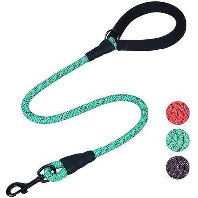 VIVAGLORY Rope Dog Leash Roperex Dog Leash, 1/2IN x 3FT, Turquoise | with Soft Padded Handle for Walking & Training, Strong Rope & Reflective Heavy Duty for Pet