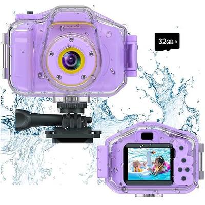 Agoigo Kids Waterproof Underwater Camera Toys for Girls Age 3-12, Purple | Children Digital Video Travel Camcorder With SD Card, Toddler Christmas Birthday Gifts, Use During Pool, Camping & Vacations