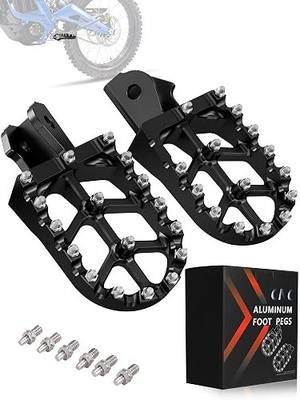 JFG RACING Electric Dirt Bike Foot Pegs for Surron Light Bee X/E Ride Pro | 7075 aluminum,CNC Pedals Rests,for E Ride Pro S SS SR/CRF150F CRF230F 03-19/CRF250F 19-24/XR150L 15-24/KDX200 83-94,black