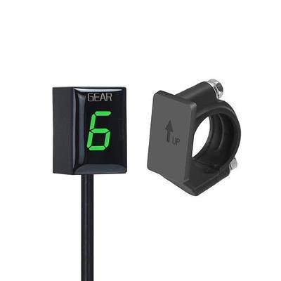 Motorcycle Gear Indicator for Honda with Holder Bracket,Waterproof LED Display Digital Display Speedometer Shift Lever Sensors Plug & Play (Green)
