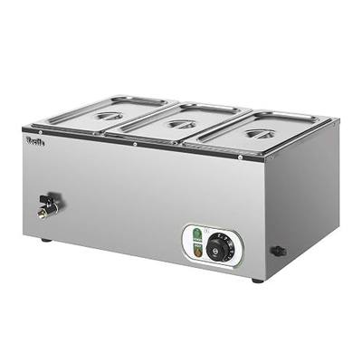 3 Pan Commercial Bain Marie Buffet Food Warmer Large Capacity 21 Quart, 1500W Electric Steam Table 6inch Deep Stainless Steel Countertop Food Warmer for Parties, Catering and Restaurants