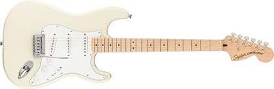 Fender Squier Series Affinity Stratocaster Electric Guitar, Olympic White | Poplar Body, Maple Neck and Fingerboard, 3 Squier Ceramic Single-Coil Pickups, 2-Point Tremolo, 25.5 Scale, 21 Frets