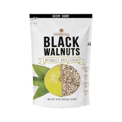 Hammons Black Walnuts, Wild Harvested Non-GMO Recipe Ready Nuts, 16oz Bag | Bold rich nutty flavor, gluten free, high protein keto snack, great for cooking, baking and recipes