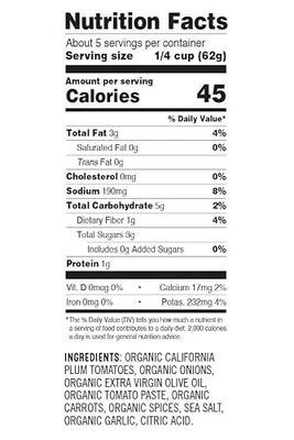 Sonoma Gourmet Organic Pizza Sauce | Made With Fresh Organic Tomatoes & Sweet Basil | Vegan & Gluten-Free | No Sugar Added | 12 Ounce Jars (Pack of 4)