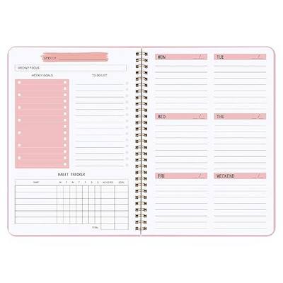 Undated Weekly Planner With Habit Tracker & To Do List 5.7 x 8.0 inch | Avoid Unfocused Busywork,Productivity Organizer,No-Bleed Thick Pages,Portable Size,Lay-Flat Spiral for Hands Free