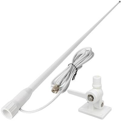 HYS VHF Marine Antenna 3dBi PL259 NOAA Weather 156-163MHz W/Ratchet Mount | 43.3inch,Waterproof,Fiberglass,W/22.9ft(7m) RG58 Low Loss Premium Coaxial Cable with PL259/Built-in to Nylon Ratchet Mount