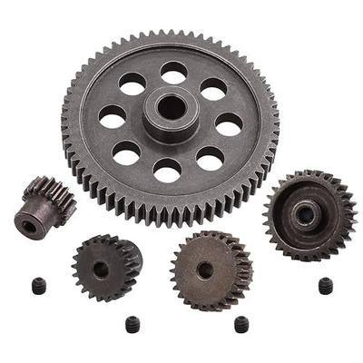 RC Steel Metal Spur Diff Differential Main Gear 64T 17T 21T 26T 29T Motor Gear for HSP 1/10 Monster Truck Brontosaurus Redcat Volcano EPX RC Replacement Parts