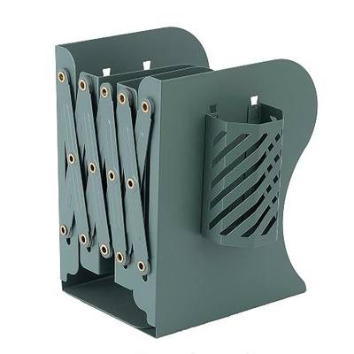 Adjustable Book Ends for Heavy Books, Metal Expandable Bookends for Shelves, Book Organizer Stopper Holder for Desk, Kids Room, Classroom, Office, Library (Green)